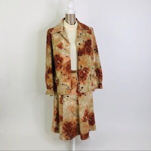 Vintage 60s Mod 2 Piece Corduroy Fit & Flare Dress W/ Blazer